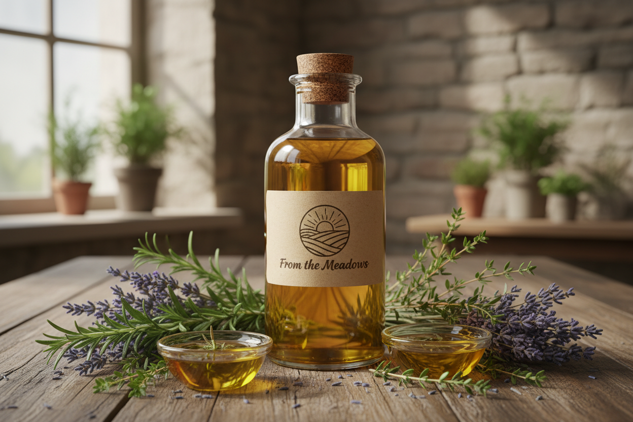 instead herbal infusion oil add from the meadow logo